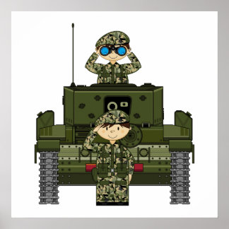 Britse soldaten en Poster van de tank