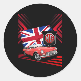 Britse sportwagen Mg Mgb Convertible Ronde Sticker