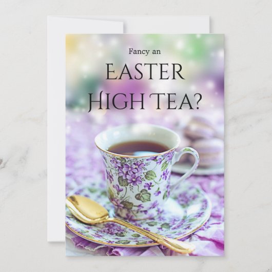 Britse stijl High Tea of Pasen brunch uitnodiging (Voorkant)