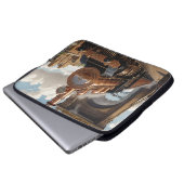 Britse stoomtrein vertrekt uit Londen Laptop Sleeve (Voorkant onderkant)