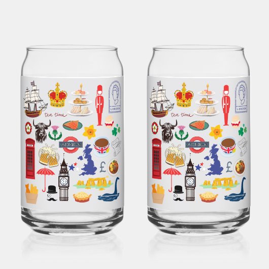 Britse symbolen blikvorm glas (Voorkant)