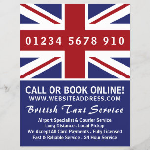 Britse Taxi Bedrijf Vlag met Prijslijst Flyer