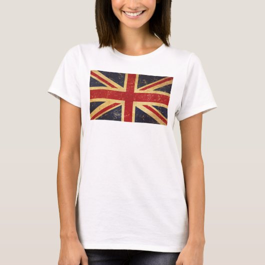Britse Union Jack Flag  Dames Wit T-shirt (Voorkant)