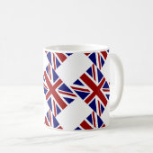 Britse Union Jack Flag Diagonal Koffiemok (Voorkant rechts)