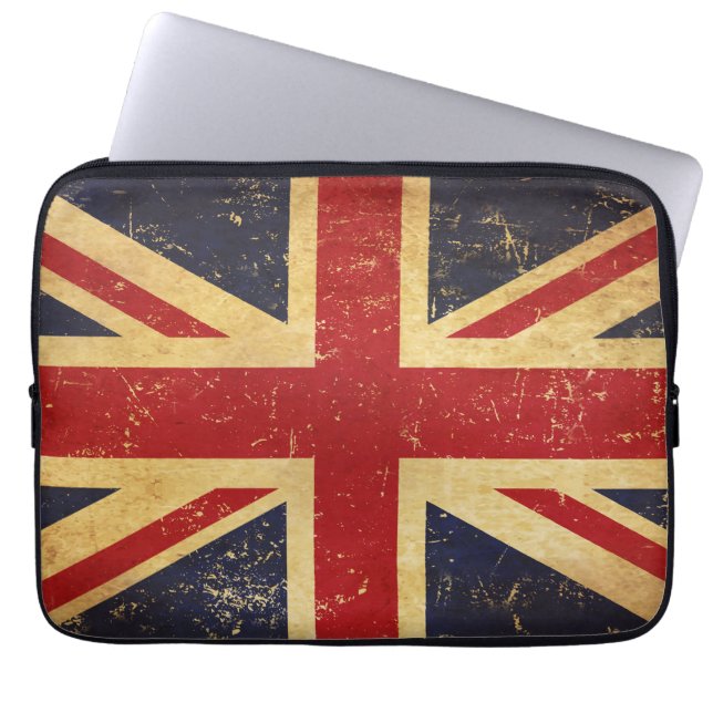 Britse Union Jack Flag  laptophoes Laptop Sleeve (Voorkant)