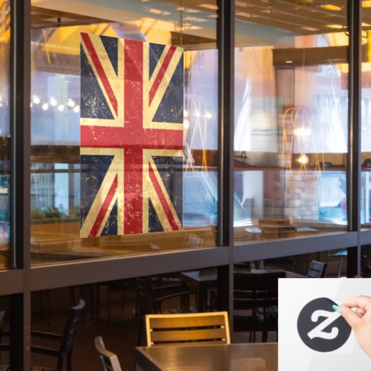 Britse Union Jack Flag  Raamsticker (Restaurant Raam)
