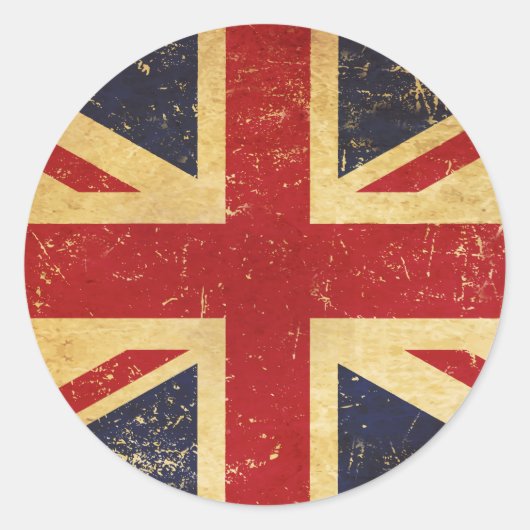 Britse Union Jack Flag  Ronde Sticker (Voorkant)