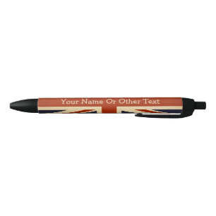 Britse Union Jack gepersonaliseerde vlag Blauwe Inkt Pen