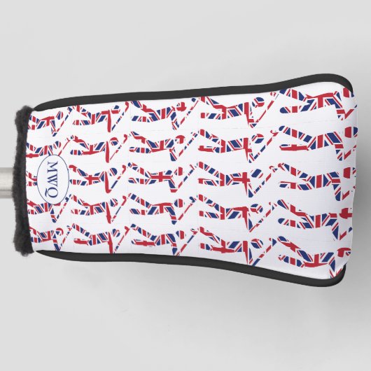 Britse Union Jack-monogram Golfheadcover (Voorkant)