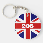 Britse Union Jack vlag aangepaste hotel kamernumme Sleutelhanger (Voorkant)