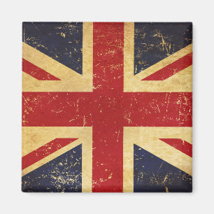 Britse Union Jack Vlag Vintage Grunge Magneet