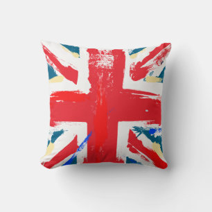 Britse Union Jack Vlag Vintage Versleten Kussen