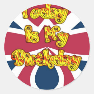 Britse verjaardagscadeaus Art Print Ronde Sticker