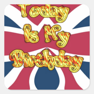 Britse verjaardagscadeaus Art Print Vierkante Sticker