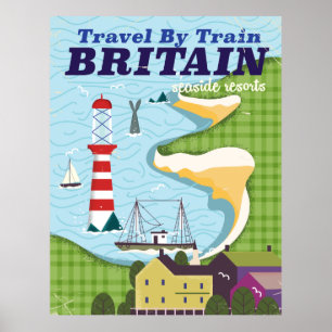 Britse vintage trein vakantieposter poster