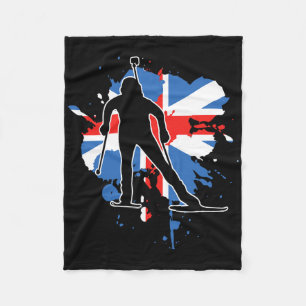 Britse vlag Biathlonist - British Biathlon Fleece Deken
