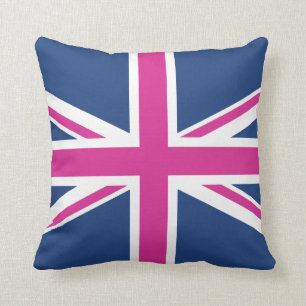 Britse vlag - Blauw & roze Kussen