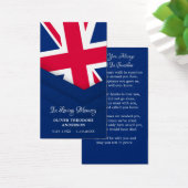 Britse vlag Britse Memorial Funeral Prayer Kaart (Bureau)