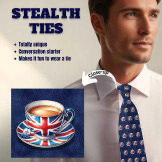 Britse Vlag Esthetische Patriottische Theekop Stea Stropdas