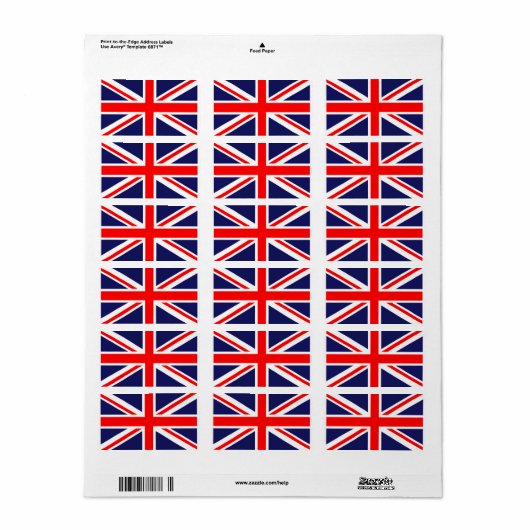 Britse vlag etiket (Full Sheet)