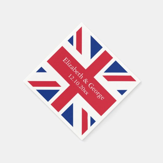 Britse vlag Flag British Wedding Servetten (Hoek)