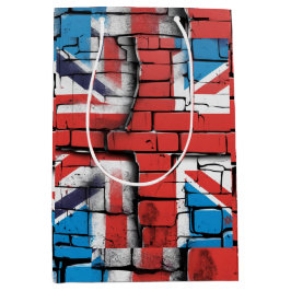 Britse vlag Graffiti Kunst op een bakstenen muur Medium Cadeauzakje