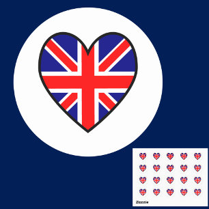 Britse Vlag Hart Valentijn Ronde Sticker