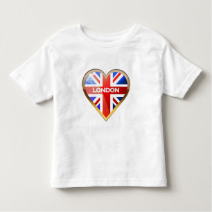 Britse vlag in de vorm van een hartje kinder shirts