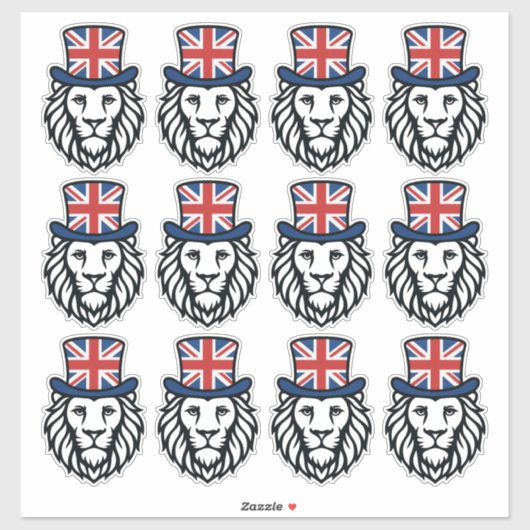 Britse vlag Leeuw Sticker (Vel)