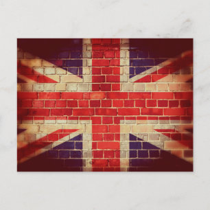 Britse vlag op een muur Briefkaart