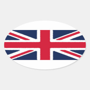 Britse vlag ovale sticker