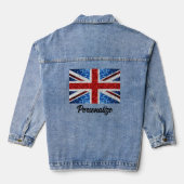 Britse vlag rood blauw wit sparkles aangepaste naa denim jacket (Achterkant)