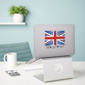 Britse vlag rood blauw wit sparkles Uw aangepaste  Sticker (Laptop op bureau)