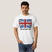 Britse vlag rood blauw wit sparkles Uw aangepaste  T-shirt (Voorkant volledig)