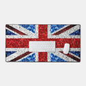 Britse vlag rood wit blauw sprankelt glitters blin bureaumat (Keyboard & Muis)
