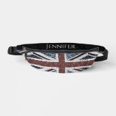 Britse vlag rustieke sparkles Aangepaste naam teks Heuptasje (Voorkant)