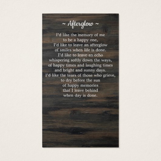 Britse vlag Sympathie Memorial Funeral Prayer Kaar Visitekaartje (Achterkant)