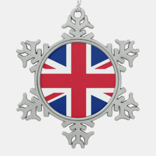 Britse vlag tin sneeuwvlok ornament