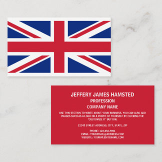 Britse vlag, vlag van het Verenigd Koninkrijk Visitekaartje