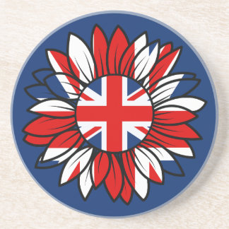 Britse Vlag Zonnebloem Ontwerp Onderzetter