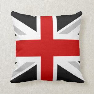 britse vlag : zwarte rode koplamp kussen