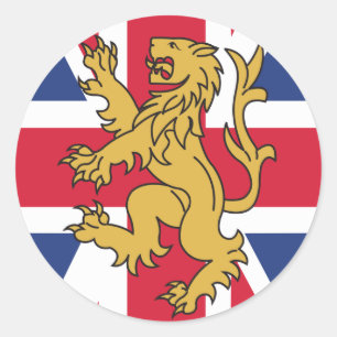 Britse vlaggenleeuw ronde sticker