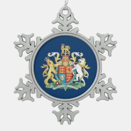 Britse wapenschild tin sneeuwvlok ornament