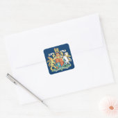 Britse wapenschild vierkante sticker (Envelop)