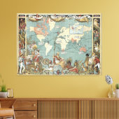 Britse Wereldkaart (1886) Canvas Afdruk (Insitu (Woonkamer))