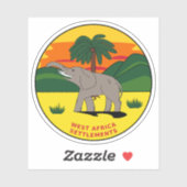 Britse West-Afrika nederzettingen badge (1870-1888 Sticker (Vel)