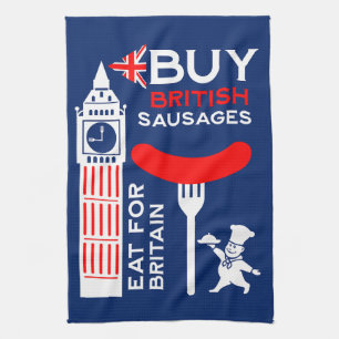 Britse worst en mash keuken theedoek