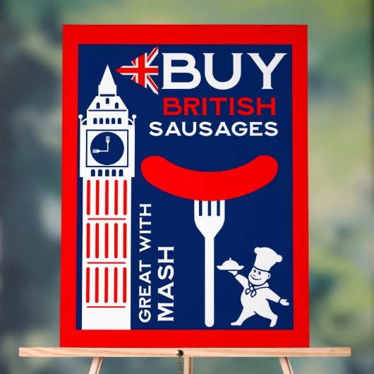 Britse worsten eten nostalgie acryl bord (Neutraal)