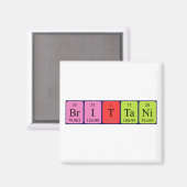 Brittani periodiek table name magnet magneet (Voorkant / Achterkant)