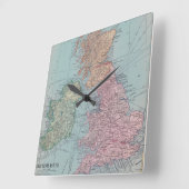  Brittannië Map Clock Vierkante Klok (Hoek)